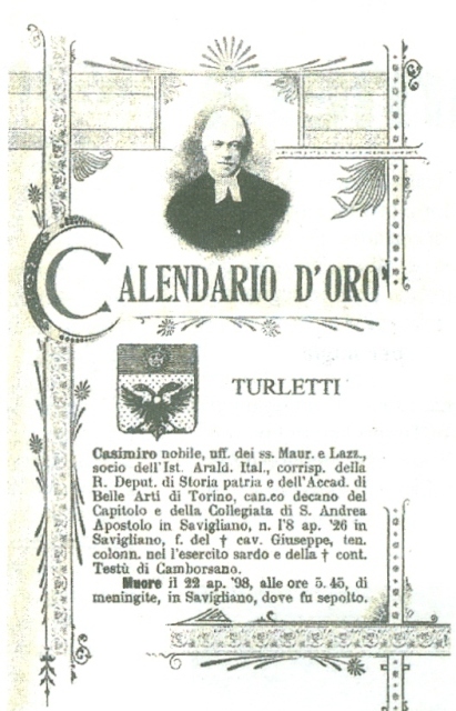 Manifesto funebre di Casimiro Turletti