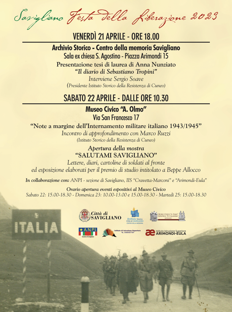iniziative a Savigliano 25 aprile 2023