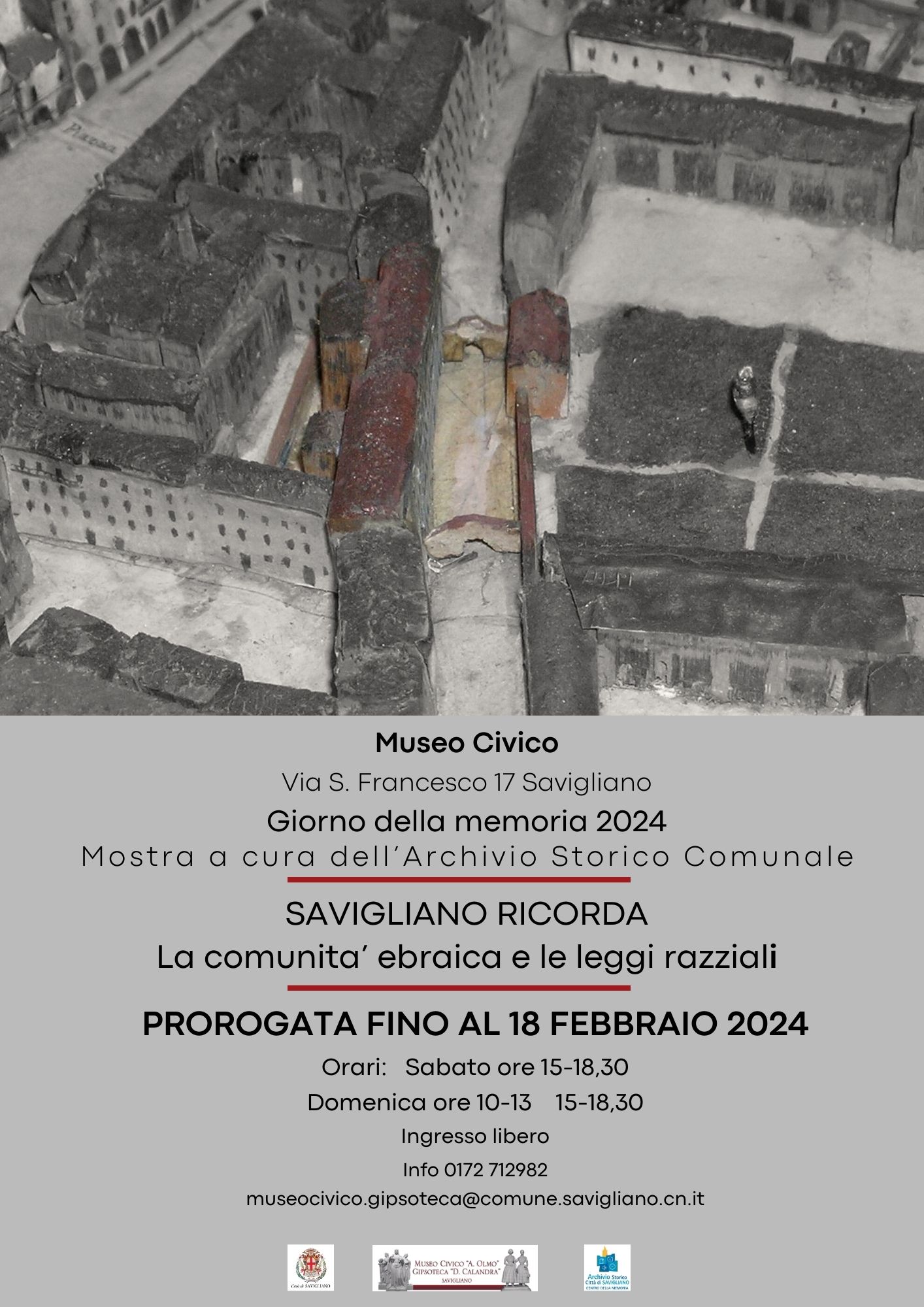 locandina proroga mostra Ebrei a Savigliano