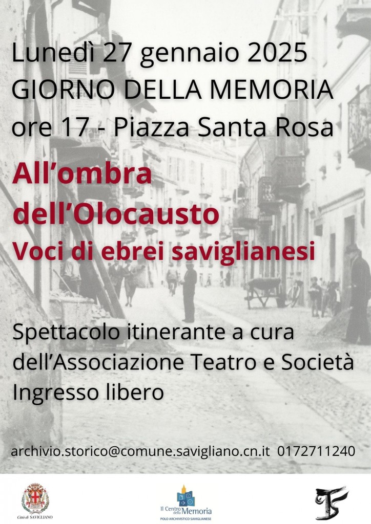GIORNO DELLA MEMORIA 2025 - SPETTACOLO ITINERANTE