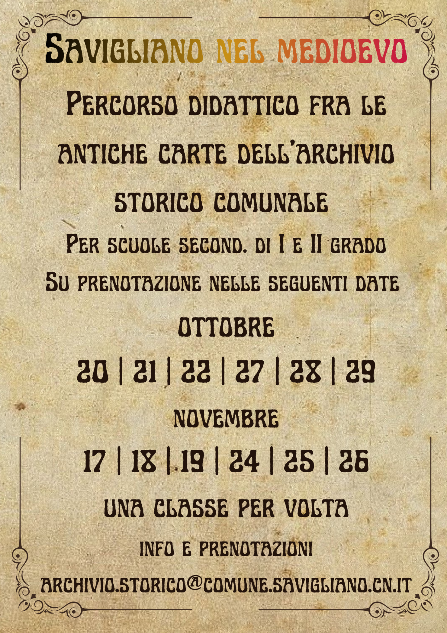 Didattica Savigliano nel Medioevo